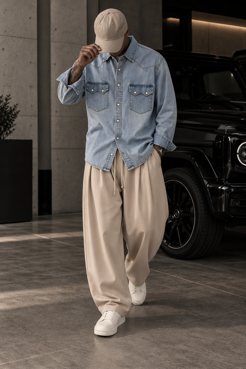 PANTALONE IMPERIAL BAGGY CON VITA ELASTICIZZATA PE8JMAY