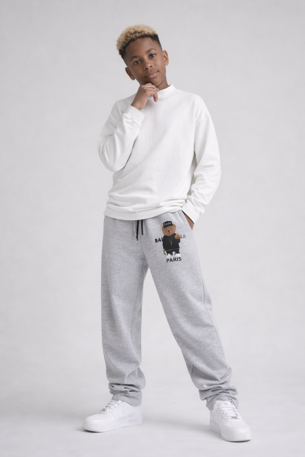 PANTALONE DI TUTA BAMBINO OVER  PIU' COLORI - STAMPA ORSO  - HAMEN - ART. ORSO