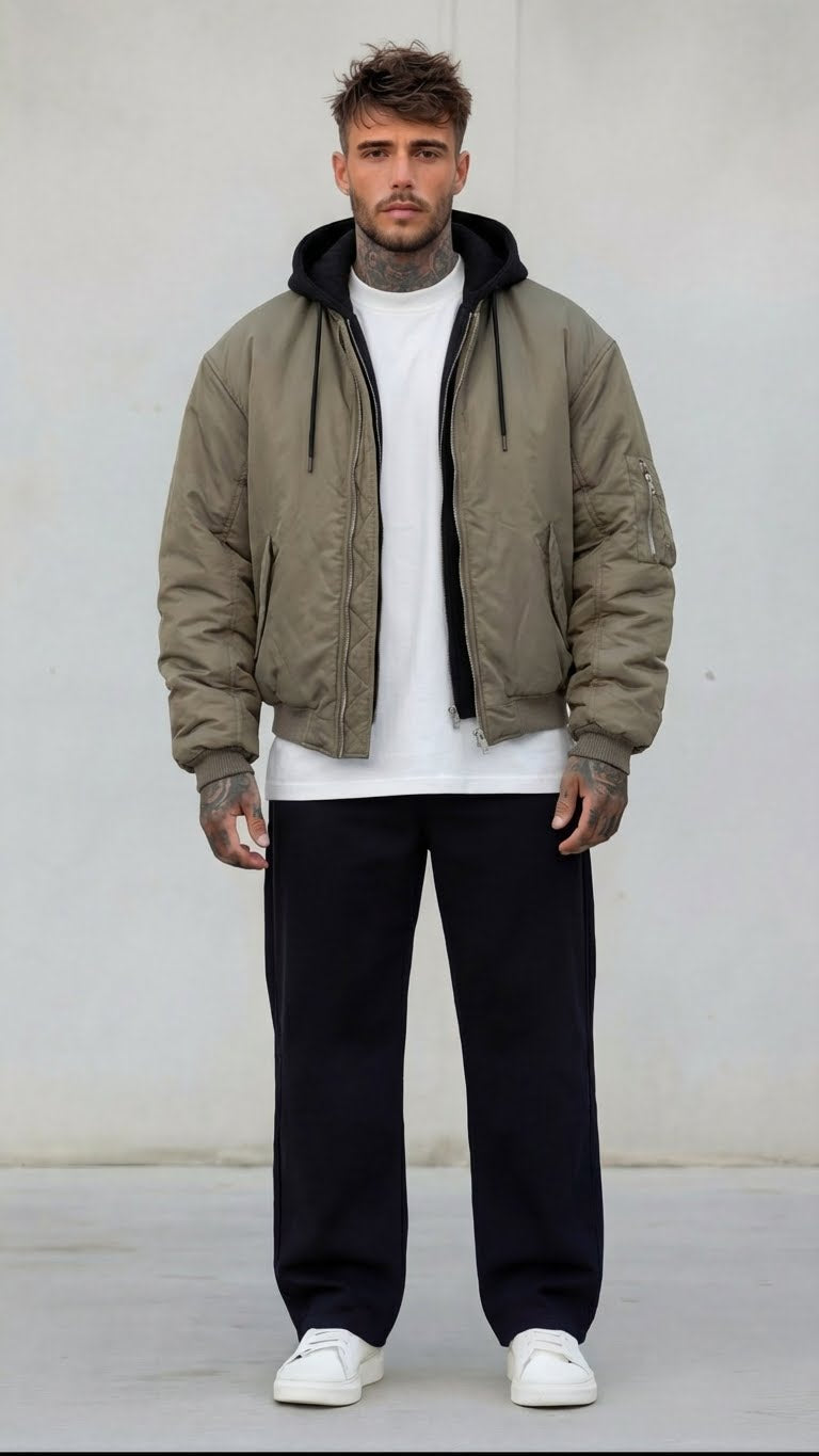 BOMBER CON CAPPUCCIO RIMOVIBILE - CATCH - ART. 24CK-024 - COL. KHAKI