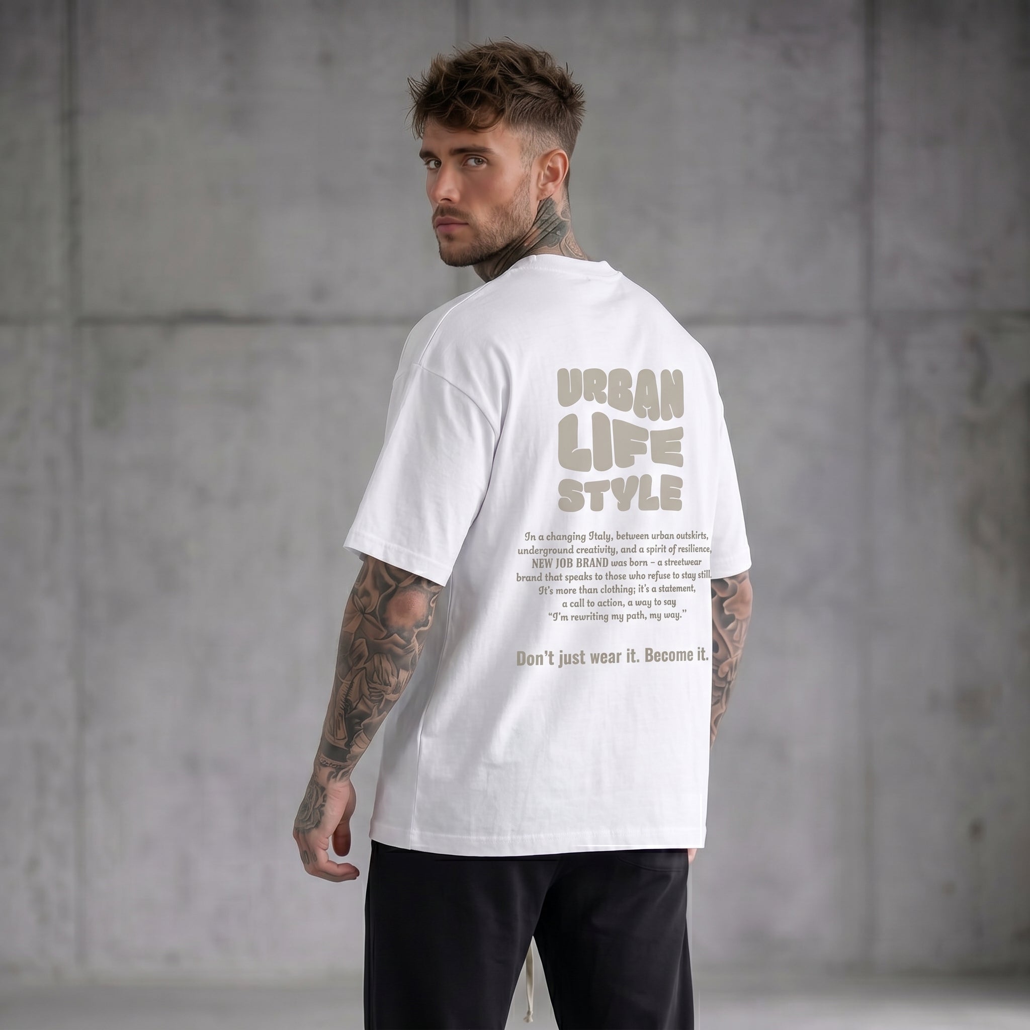 T-SHIRT NEW JOB BRAND OVER CON STAPA SUL RETRO  ART 21067 4504