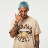 T-SHIRT NOISSEY SABBIA OVERSIZE ART BOCCA GOLDEN LEOPARD
