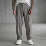 PANTALONE CON ELASTICO IN VITA GRIGIO BOTTONE COPERTO   - NEW JOB BRAND - ART. AMALFI