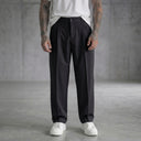 PANTALONE NERO CON ELASTICO IN VITA BOTTONE  - NEW JOB BRAND - ART. AMALFI