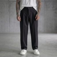 PANTALONE NERO CON ELASTICO IN VITA BOTTONE  - NEW JOB BRAND - ART. AMALFI