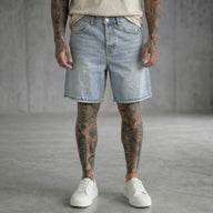 BERMUDA NEW JOB BRAND JEANS CHIARO MACCHIE E STRAPPI ART  NJB 22/1