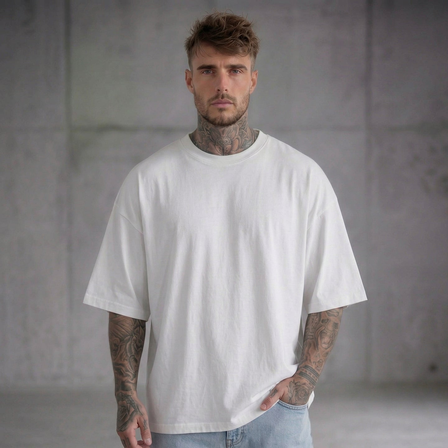 T-SHIRT OVER BASICA BIANCO - NEW JOB BRAND - ART. LU21041 -4506