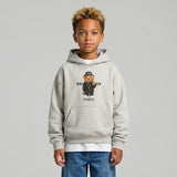 FELPA OVER BAMBINO CON CAPPUCCIO BOXY FIT OVER -  ORSO  PIU' COLORI - HAMEN