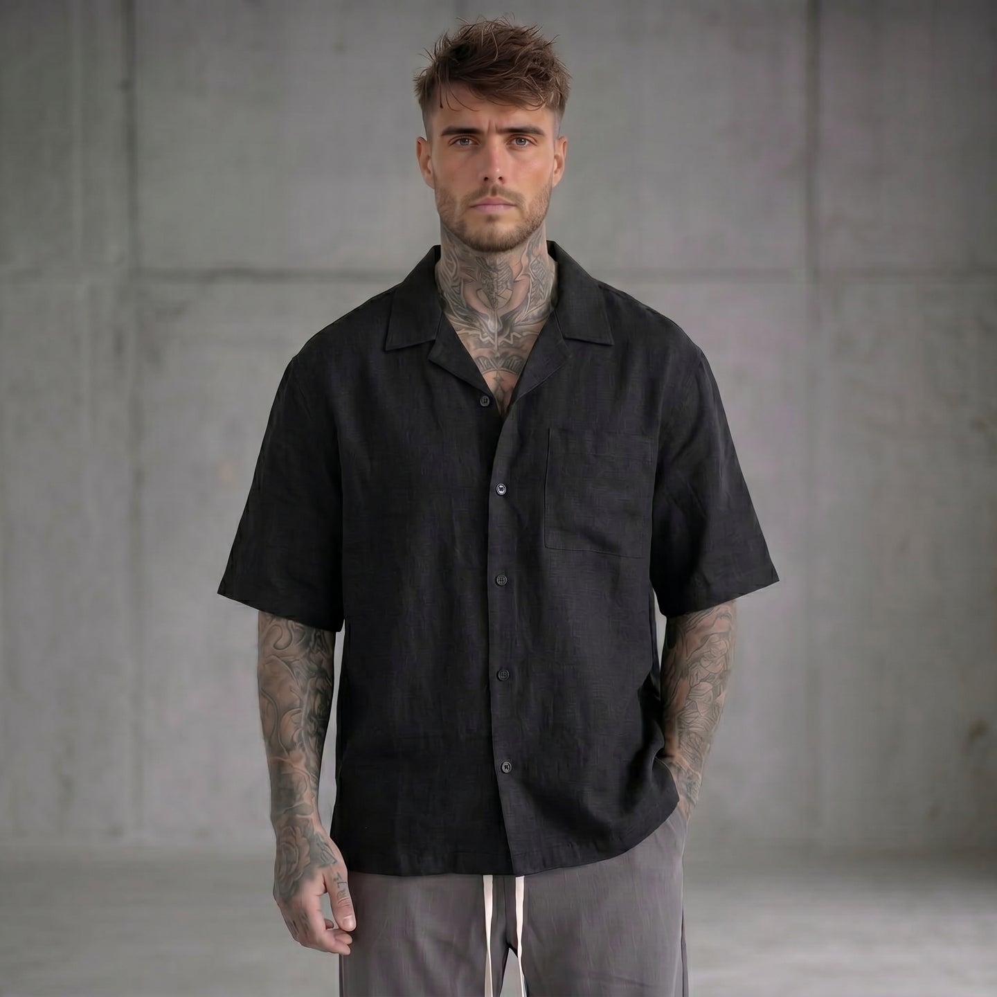 CAMICIA ONLY&SONS MEZZA MANICA MISTO LINO ART 22036242