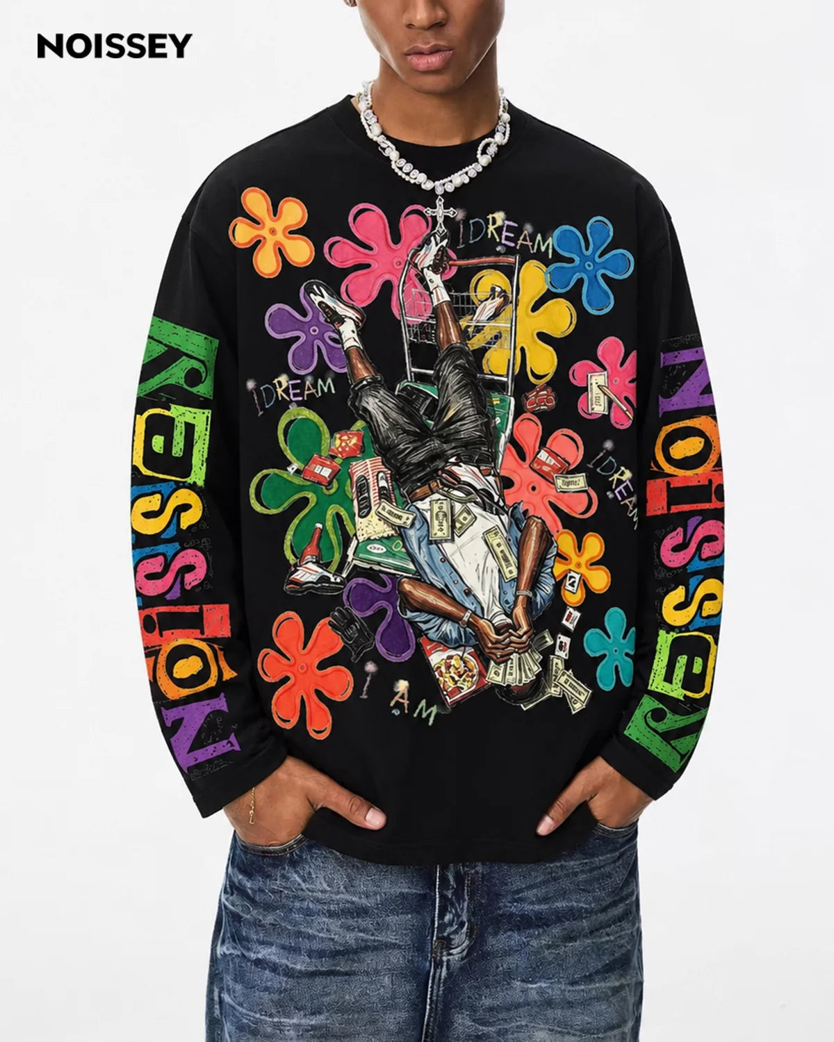T-SHIRT NOISSEY LONG SLEEVE  STAMPA FIORI IDREAM