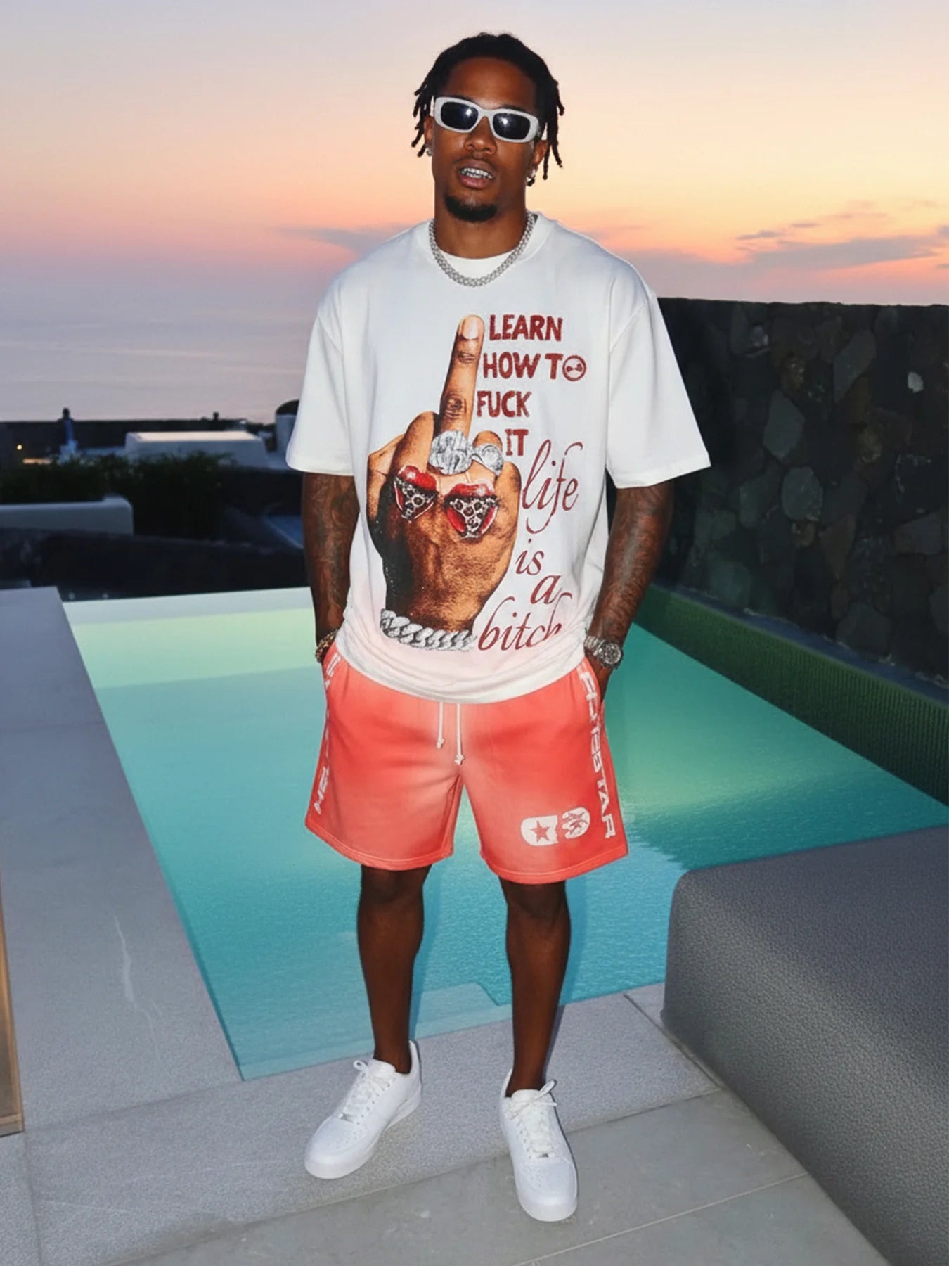 T-SHIRT CROPPED OVER NOISSEY BIANCO FUCK