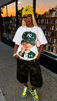 T-SHIRT NOISSEY BOXYFIT OVERSIZE BIANCA ART BAD BOY GREEN