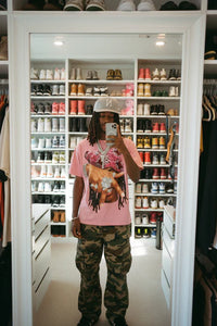 T-SHIRT PINK   STAMPA  ETERNAL VICTORY PINK CAT EAR   -  NOISSEY