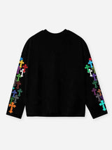 FELPA NOISSEY GIROCOLLO  ART GRAFICA HIP HOP CON CAPPELLINO E CROCI