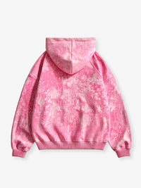 FELPA CON CAPPUCCIO ROSA VINTAGE  CON BOCCA CON CROCE