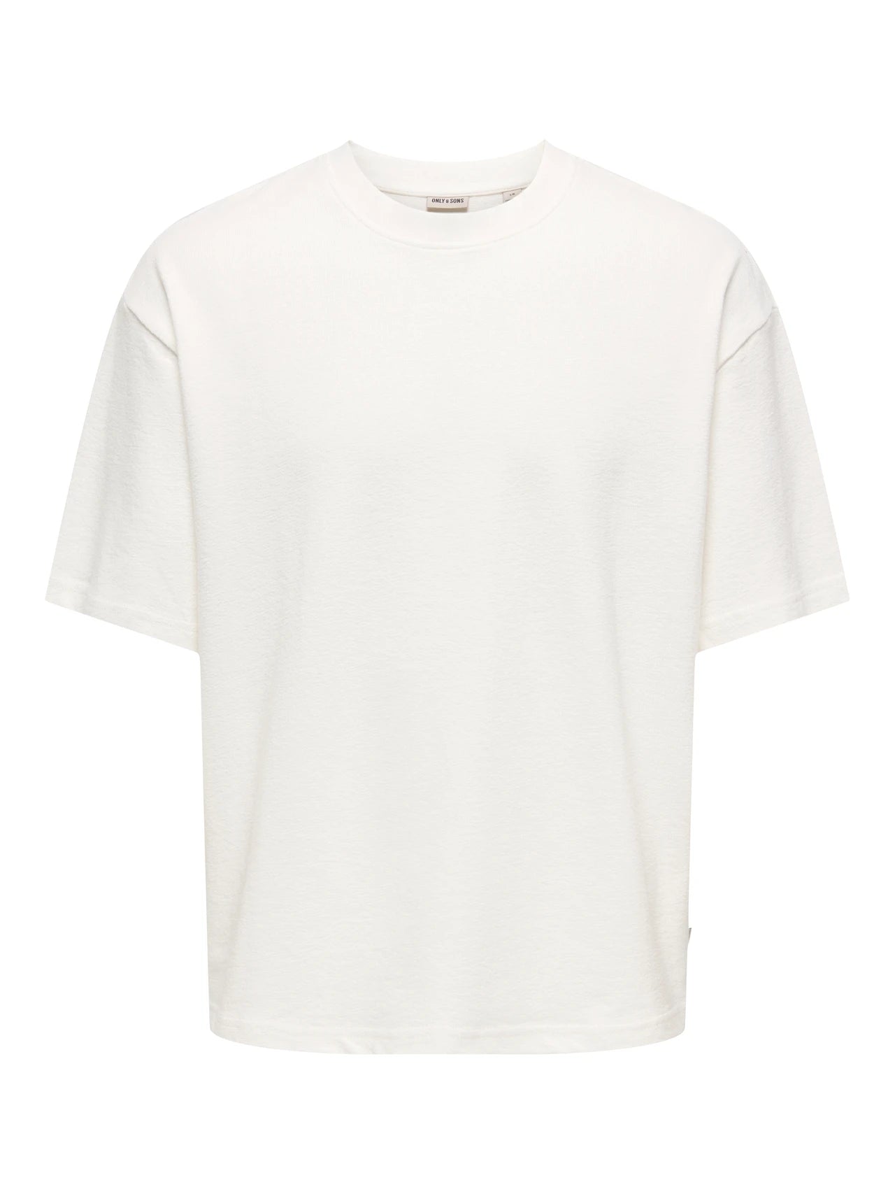 T-SHIRT  BIANCA MINIMAL TEXTURE  OVERSIZE FIT   - ONLY&SONS - ART. 22036392