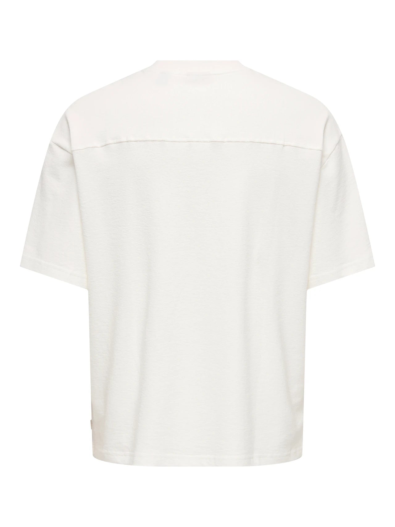 T-SHIRT  BIANCA MINIMAL TEXTURE  OVERSIZE FIT   - ONLY&SONS - ART. 22036392