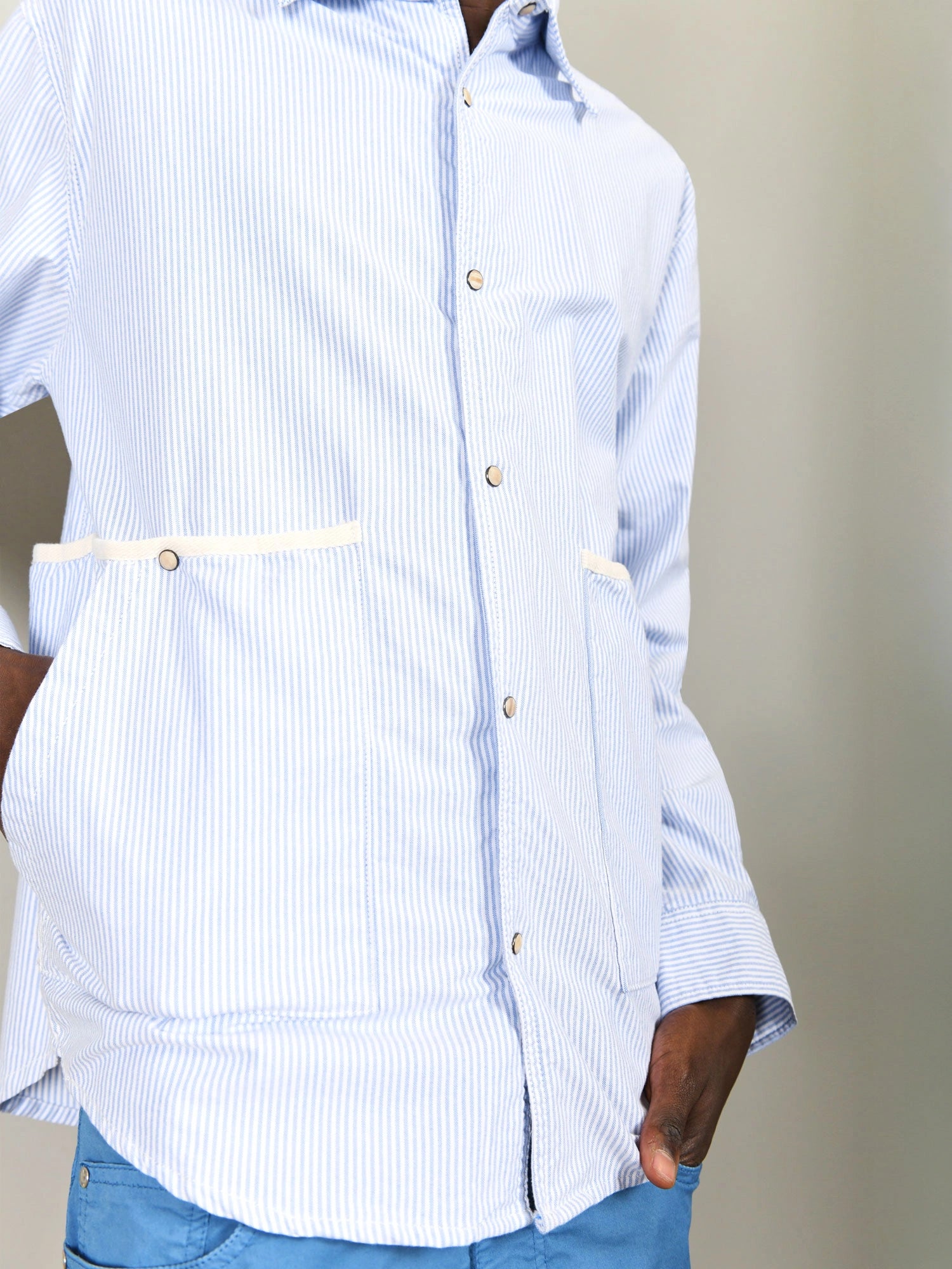 CAMICIA UOMO OVERSHIRT UOMO A RIGHE BICOLOR - BERNA - ART. 261252-30