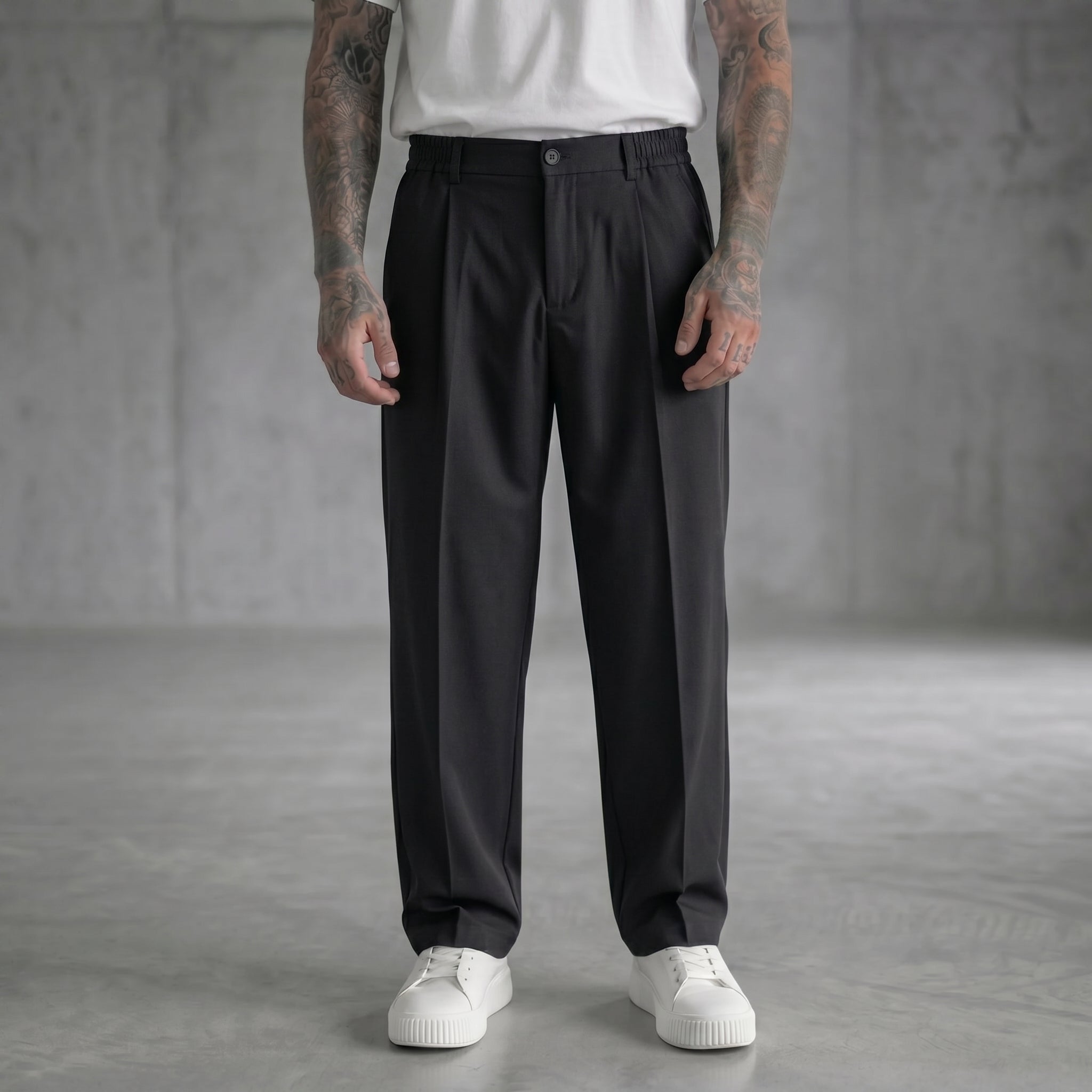 PANTALONI IMPERIAL REGULAR FIT CON PINCE E CINTURA ELASTICIZZATA ART P5441P5002