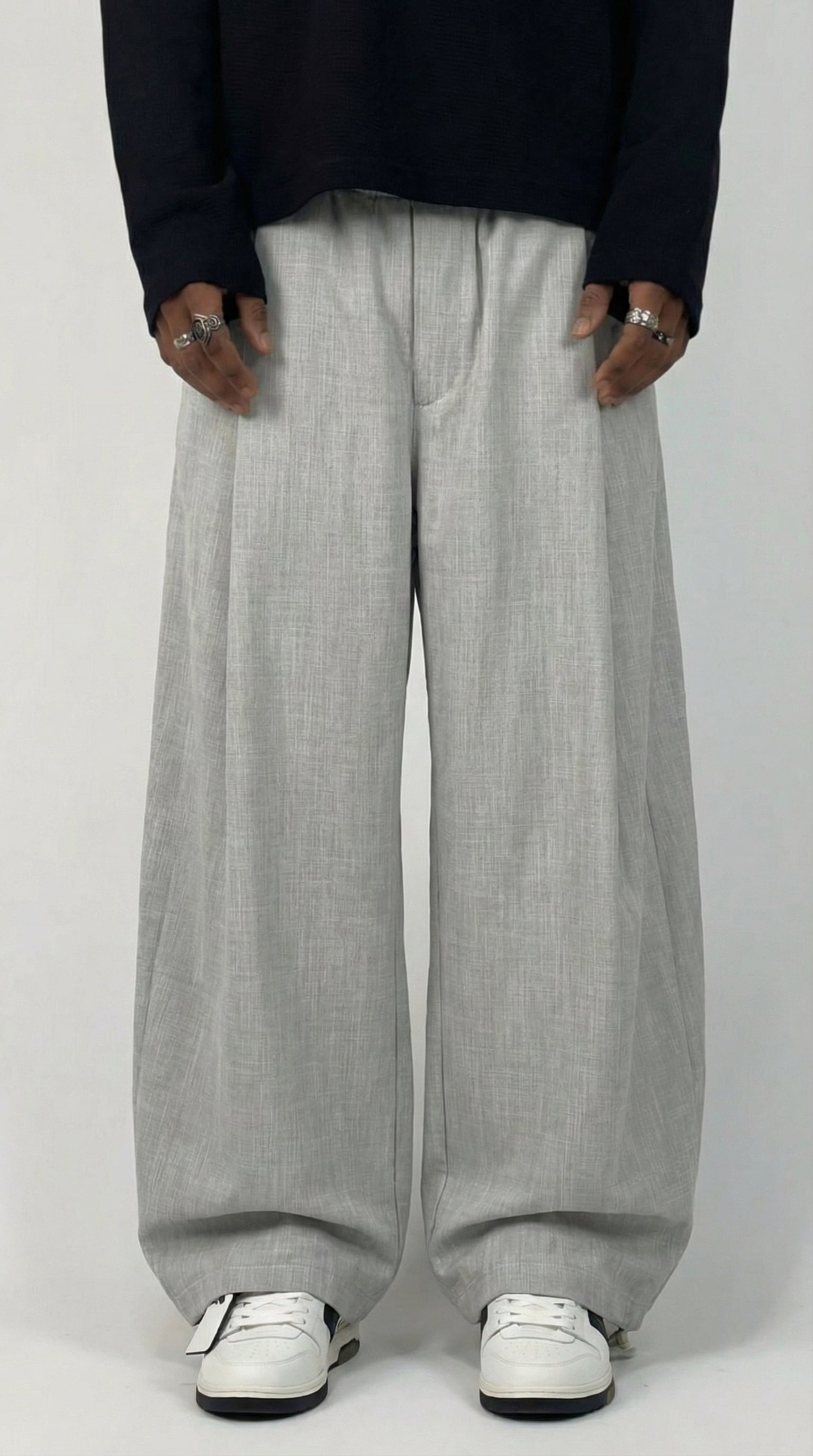 PANTALONI BAGGY-FIT CON VITA ELASTICA  E PIEGHE - IMPERIAL - ART. PE6YLBR