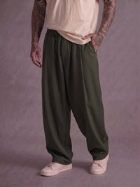 PANTALONE IMPERIAL BAGGY FIT CON VITA ELASTICIZZATA E PINCE ART PE6Y MBV