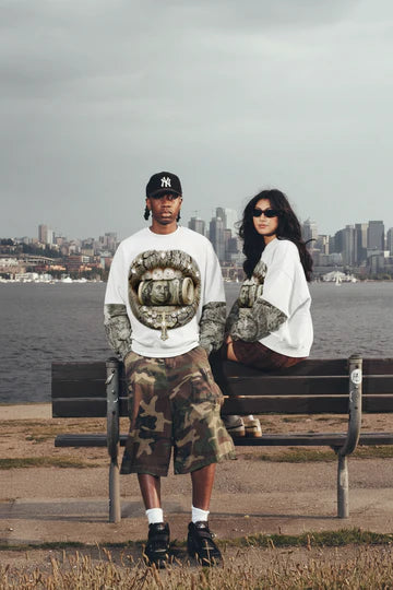 T-SHIRT MANICA LUNGA    BITING MONEY CAMOUFLAGE  - NOISSEY