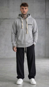 FELPA UOMO  ZIP CON CAPPUCCIO BASICA LOGO - HAMEN - ART. LOGO H