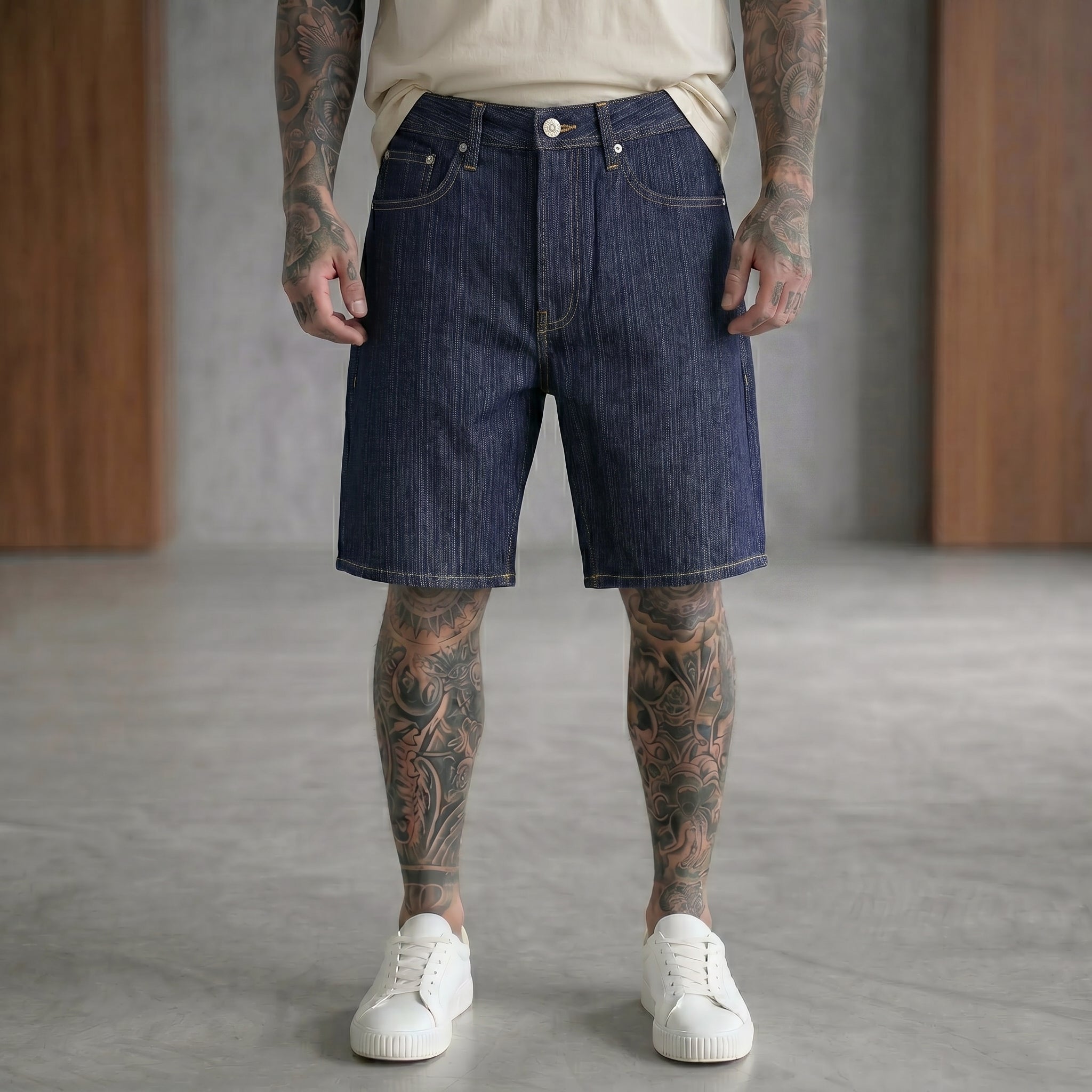 BERMUDA ONLY&SONS DARK BLUE DENIM ART 22037355