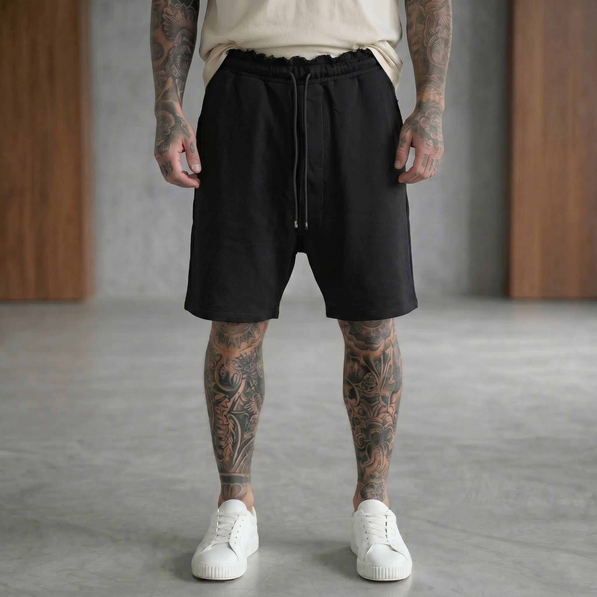 BERMUDA NEW JOB BRAND IN FELPA NERO  ART AU3171S