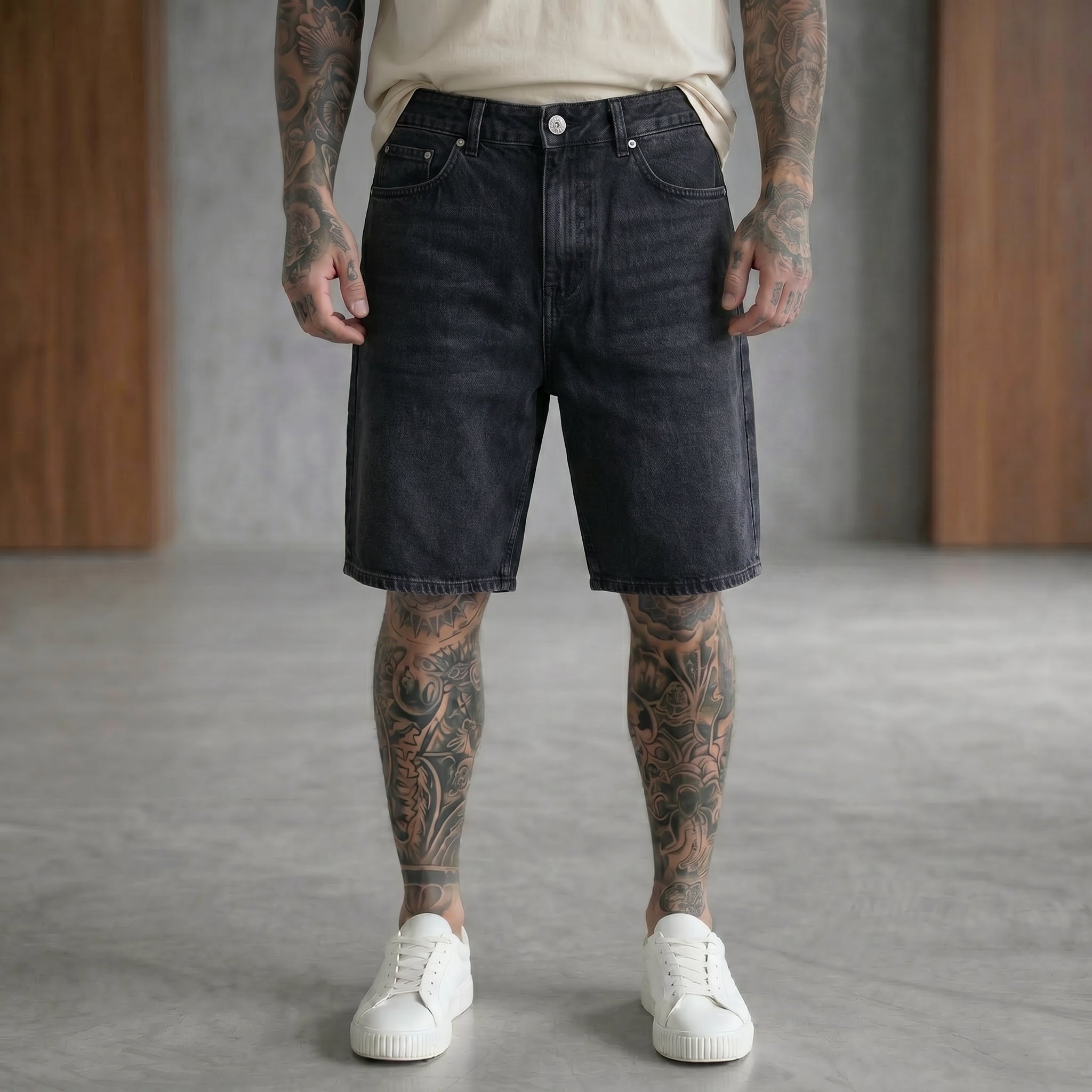 BERMUDA ONLY&SONS REMI LARGO  BLACK DENIM ART 22038436