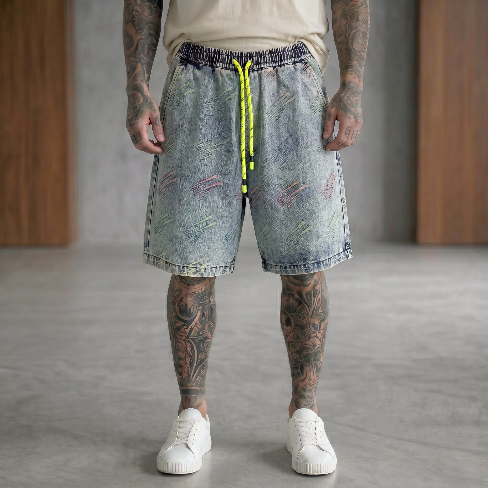 BERMUDA DENIM TRIAN FLUO - BERNA - ART. 261230-30