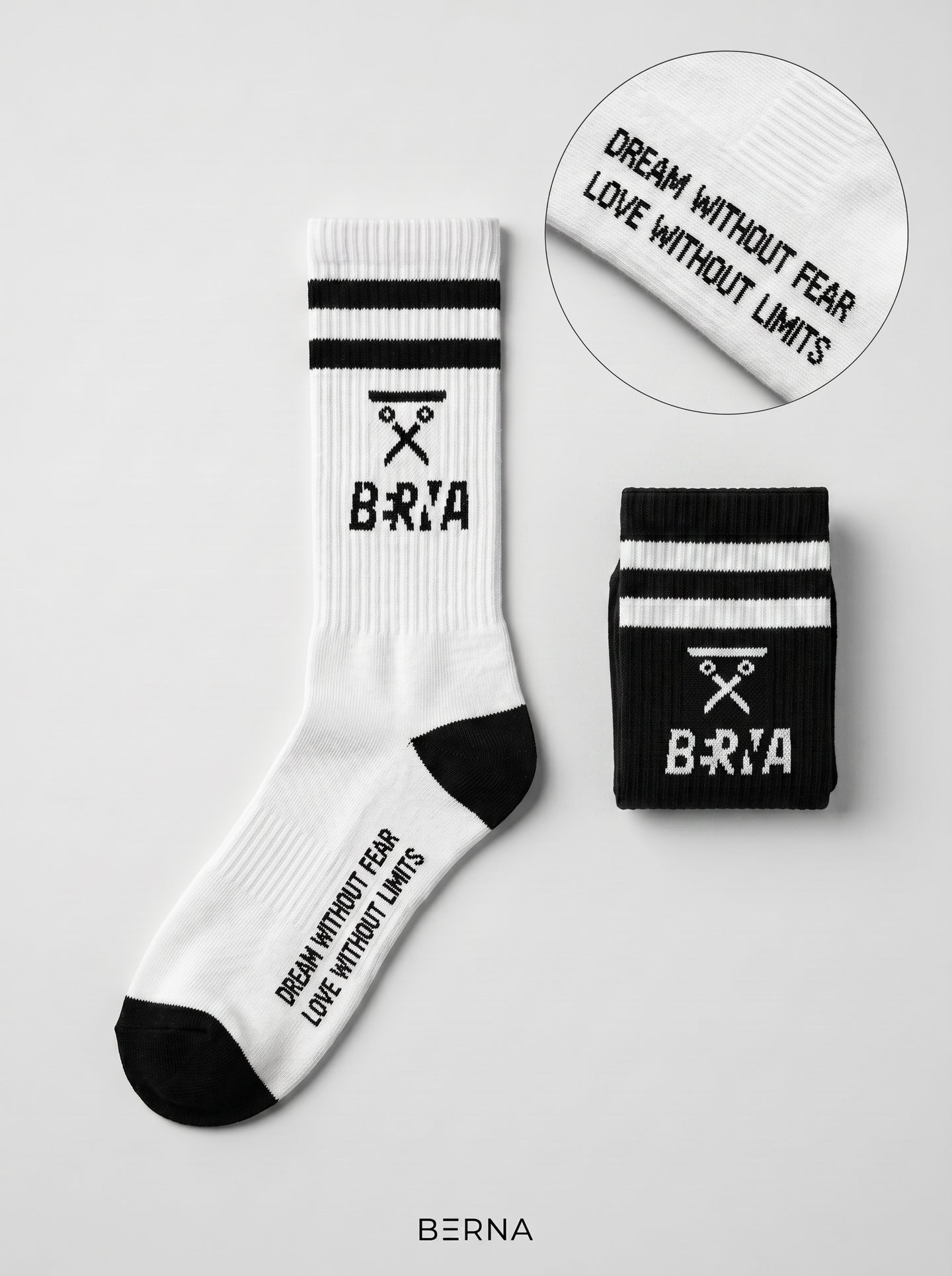 CALZE BERNA ITALIA SPUGNA UNISEX BLACK&WHITE BANDA