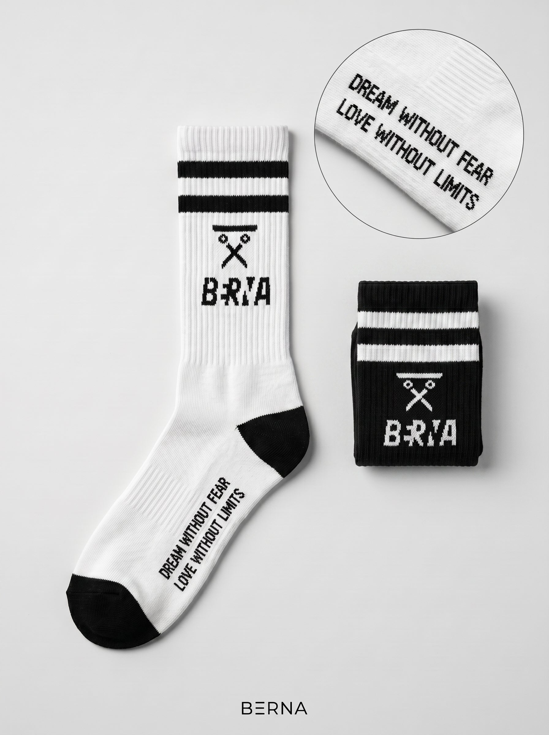 CALZE BERNA ITALIA SPUGNA UNISEX BLACK&WHITE BANDA