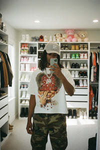 T-SHIRT BOXY  OVERSIZE  STAMPA BAD BOY & RED DIAMOND BEANIE  - NOISSEY