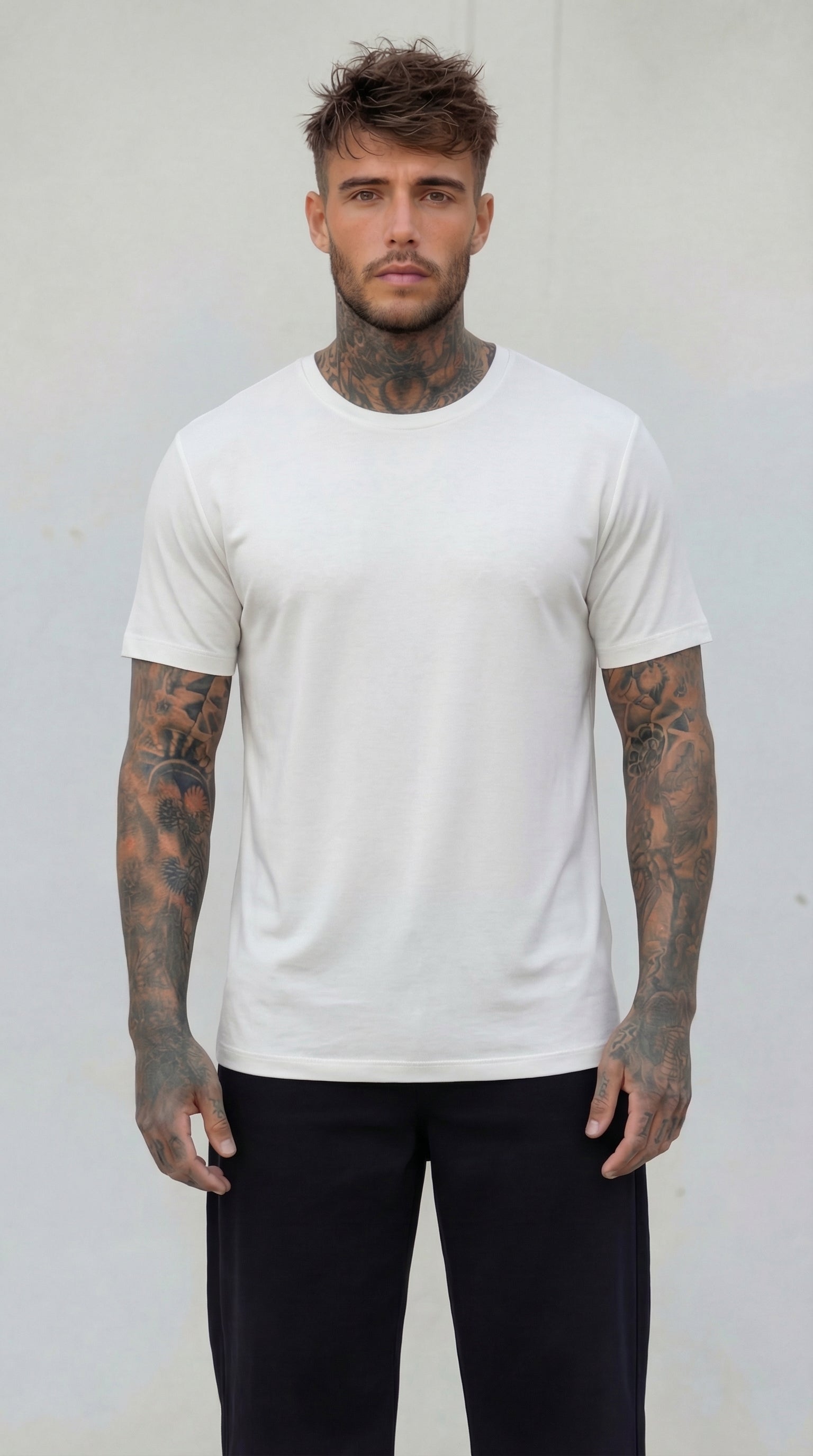 T-SHIRT GIROCOLLO - NEW JOB BRAND - ART. TS258 - COL. BIANCO