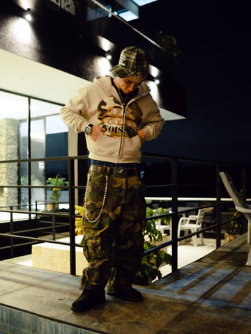 FELPA CON CAPPUCCIO ZIP STAMPA  - NOISSEY