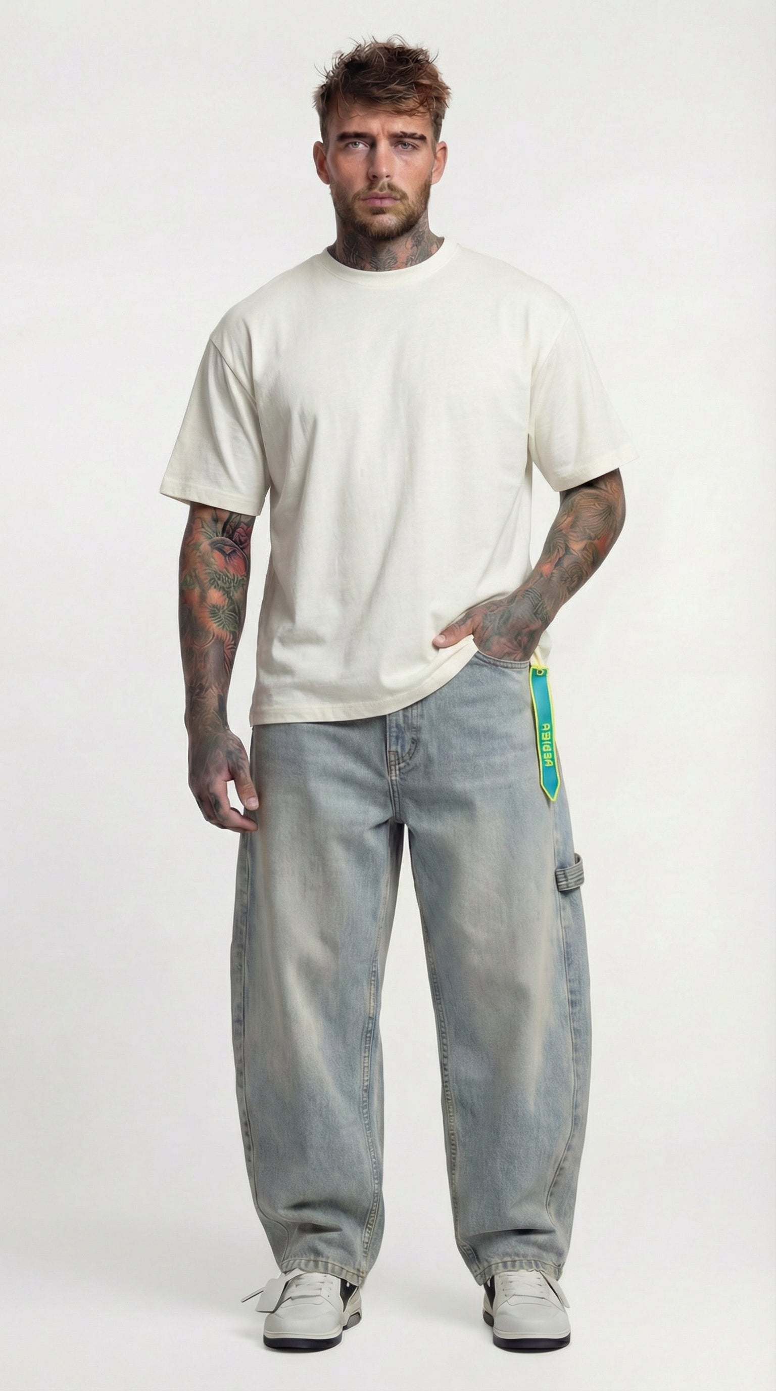 T-SHIRT GIROCOLLO - NEW JOB BRAND - ART. 8204 - COL. BIANCO