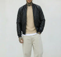 GIUBBINO EFFETTO PELLE  - HAMEN - ART. XF3042 - COL. NERO