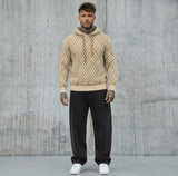 MAGLIONE CON CAPPUCCIO VANISE' PUNTO CESTO - BERNA - ART. 246015607 - COL. SABBIA / BEIGE